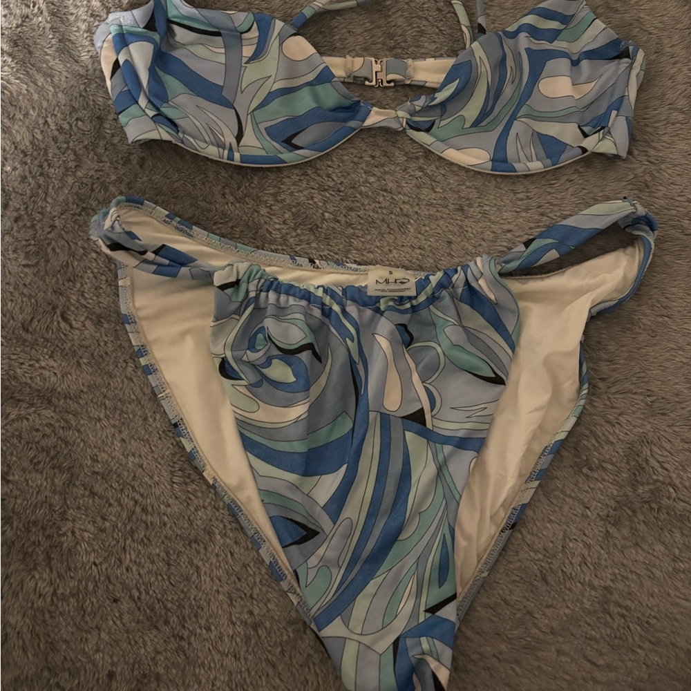 Monica Hansen Blue and White Bikini